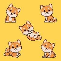 shiba inu cachorro perro conjunto de vectores