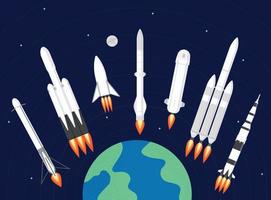 Modern Rocket Science Vector Set