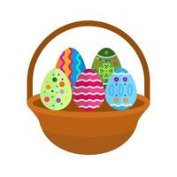 Eggs Basket II Flat Multicolor Icon vector