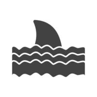 Dangerous Shark Glyph Black Icon vector