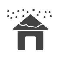 Heavy Snows Glyph Black Icon vector