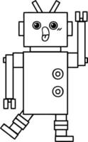 line drawing cartoon robot vector