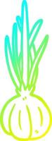 cold gradient line drawing garlic bulb vector