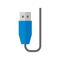 USB Cable Flat Multicolor Icon vector