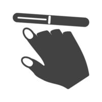 Nail Filer Glyph Black Icon vector