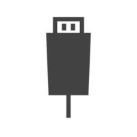 Settings Input HDMI Glyph Black Icon vector