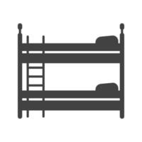 dormitorio infantil glifo icono negro vector