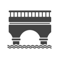 puente glifo icono negro vector