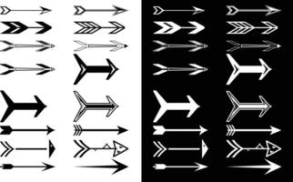 Vector Arrow set for commercial use, Black and white arrow set illustration, Arrow bundle in black and white color