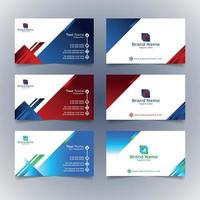 Editable Modern Creative and Corporate Business Card Template for Print in different colors vector