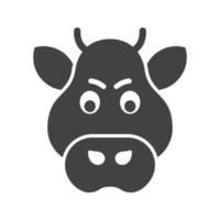 Boar Face Glyph Black Icon vector