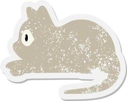 pet cat staring grunge sticker vector