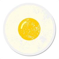 fried egg grunge sticker vector