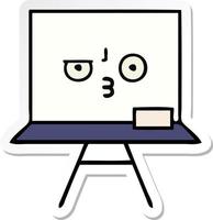 sticker of a cute cartoon white board vector