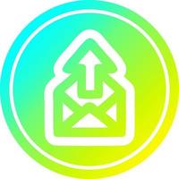 send email circular in cold gradient spectrum vector