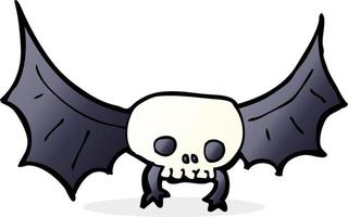 cartoon spooky skull bat vector