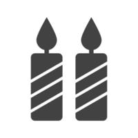 Two Candles Glyph Black Icon vector