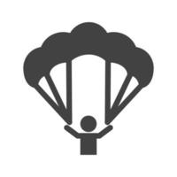 Paragliding Glyph Black Icon vector