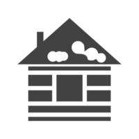 House with Snow Glyph Black Icon vector