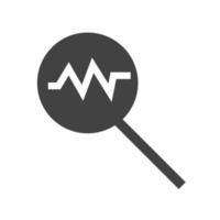 Search Chart Glyph Black Icon vector