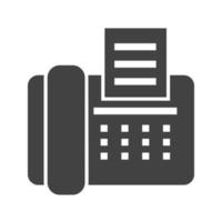 Fax Machine Glyph Black Icon vector