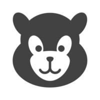 Panda Face Glyph Black Icon vector