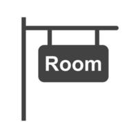Rooms Sign Glyph Black Icon vector