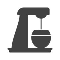 Flour Mixer Glyph Black Icon vector