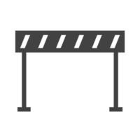 Road Barrier Glyph Black Icon vector