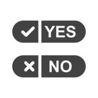 Yes No Option Glyph Black Icon vector