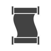 Scroll of Paper Glyph Black Icon vector