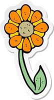 sticker of a cartoon flower vector