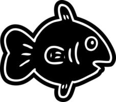 cartoon icon drawing of a marine fish vector