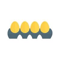 bandeja de huevos plana icono multicolor vector