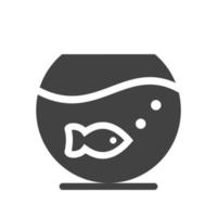 Fish Bowl Glyph Black Icon vector
