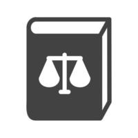 Law Book Glyph Black Icon vector