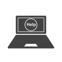 Online Help Glyph Black Icon vector