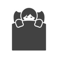 Sleeping Glyph Black Icon vector