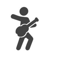 Guitar Player Glyph Black Icon vector