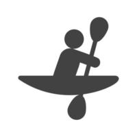 kayak glifo icono negro vector