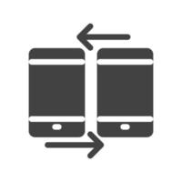 Connected Mobiles II Glyph Black Icon vector