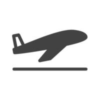 icono de glifo de avión negro vector