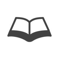 Open Book Glyph Black Icon vector