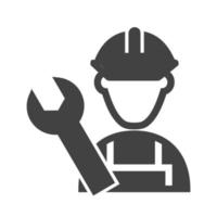 Mechanic Male Glyph Black Icon vector