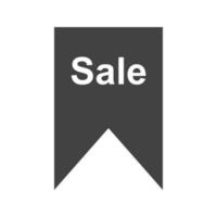 Sale Tag Glyph Black Icon vector