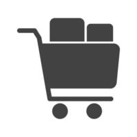 Full Cart Glyph Black Icon vector