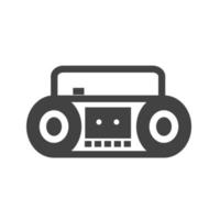 Casette Player Glyph Black Icon vector