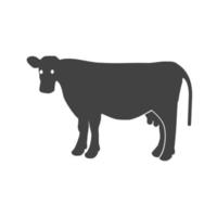 icono de glifo de vaca negro vector