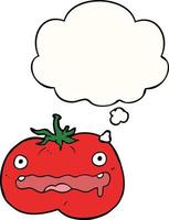 cartoon tomato and thought bubble vector