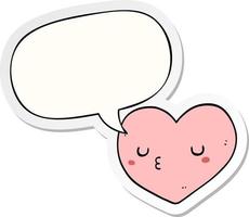cartoon love heart and speech bubble sticker